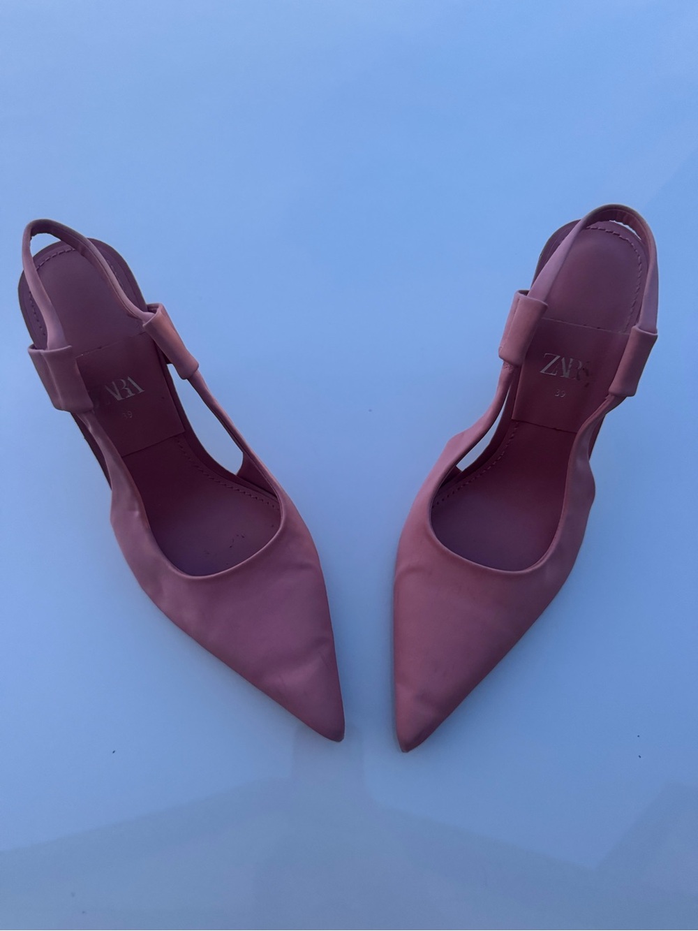 Zara Rose Dust Pointed Slingback Heels
